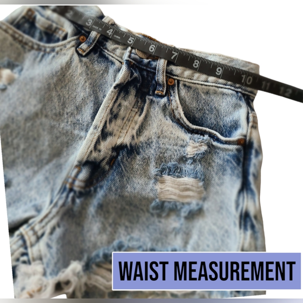 PACSUN |VINTAGE HIGH RISE DISTRESSED CUTOFF SHORTS | SIZE 22 - Picture 12 of 16